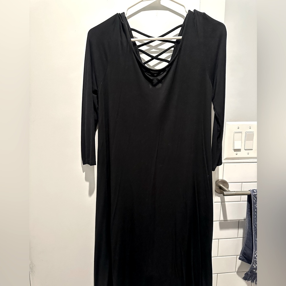 Black Jersey Shift Dress